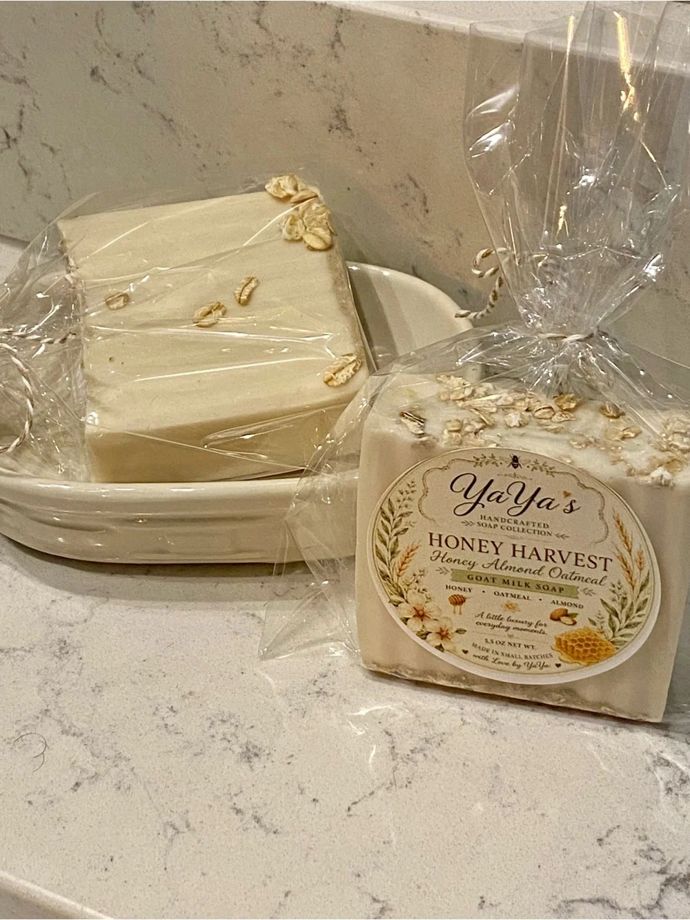 Almond Oatmeal & Honey Natural Soap Bar — Cream